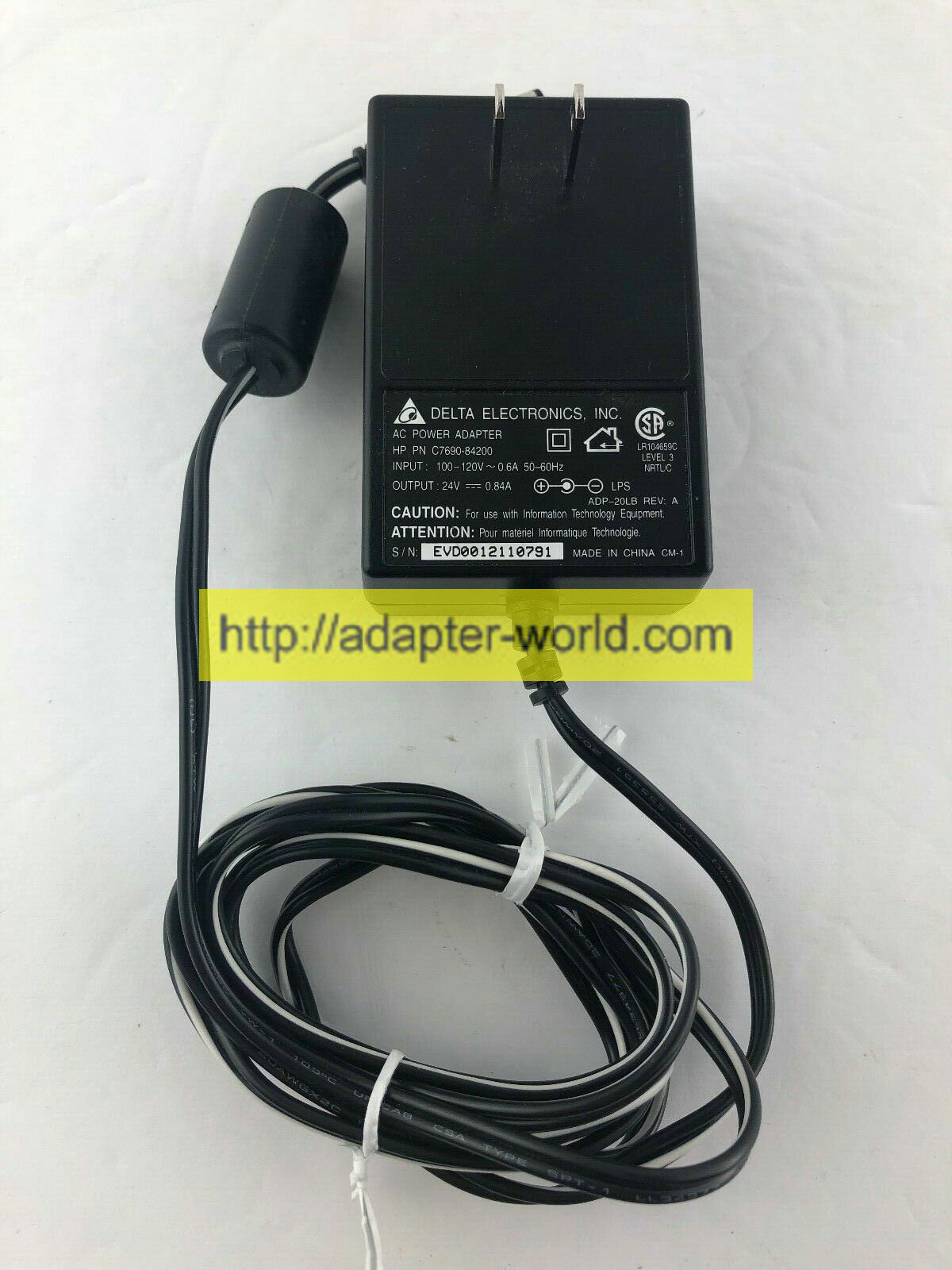 *100% Brand NEW* DC 24V 0.84A AC Adapter for Delta Electronics ADP-20LB Power Supply Free shipping!